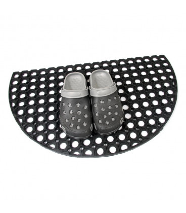 Gumová vstupní čistící půlkruhová rohož Honeycomb - 75 x 45 x 1,6 cm