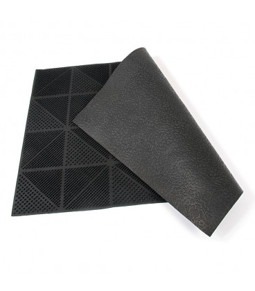 Gumová vstupní kartáčová rohož Triangles - 60 x 40 x 0,7 cm