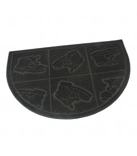 Půlkruhová vstupní kartáčová gumová rohož Shoes - 60 x 40 x 0,7 cm