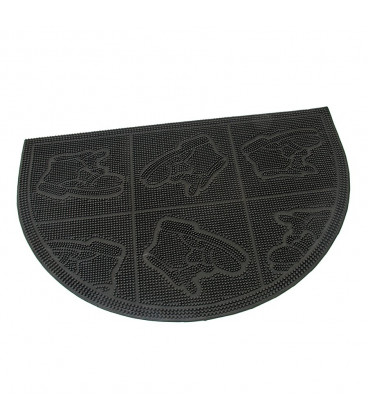 Půlkruhová vstupní kartáčová gumová rohož Shoes - 60 x 40 x 0,7 cm