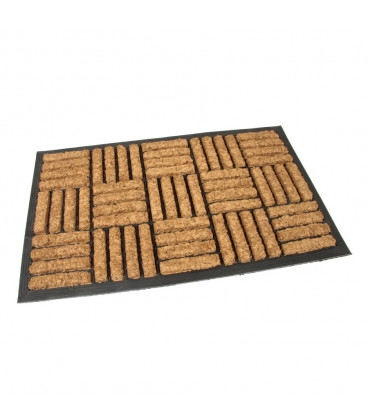 Gumová kokosová vstupní rohož Lines - 75 x 45 x 2 cm