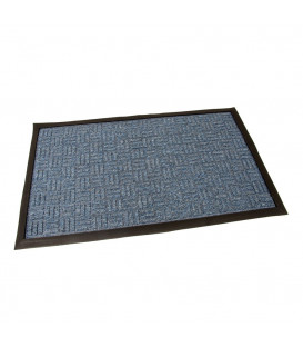 Modrá textilní vstupní rohož Criss Cross - 75 x 45 x 1 cm