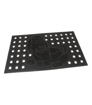Děrovaná kartáčová gumová vstupní rohož Dog - 75 x 45 x 0,7 cm