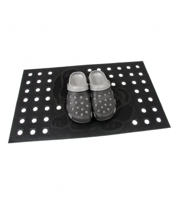 Děrovaná kartáčová gumová vstupní rohož Dog - 75 x 45 x 0,7 cm