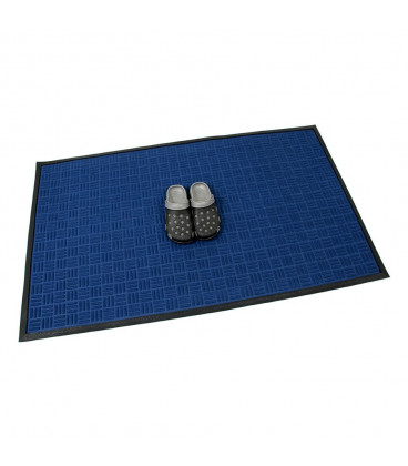 Textilní Cik-Cak gumová čistící rohož tmavě modrá - 150 x 90 x 0,8 cm