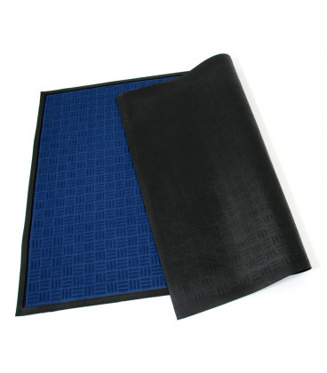 Textilní Cik-Cak gumová čistící rohož tmavě modrá - 120 x 180 x 0,8 cm