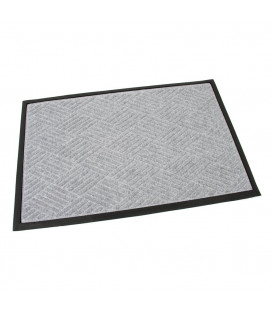 Gumová textilní čistící vstupní rohož šedá Crossing - 90 x 60 x 1 cm