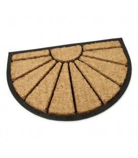 Kokosová čistící venkovní vstupní půlkruhová rohož Sun - 40 x 60 cm