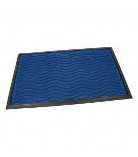 Gumová textilní čistící rohož Waves modrá - 75 x 45 x 0,8 cm