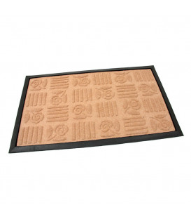 Čistící textilní gumová vstupní rohož béžová - 75 x 45 x 0,8 cm