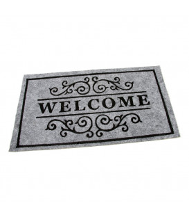 Vstupní a čistící vnitřní šedá rohož Welcome - 58 x 33 x 0,3 cm