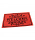 Červená textilní vstupní čistící vnitřní rohož Welcome 58 x 33 cm