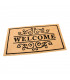 Béžová textilní vstupní čistící vnitřní rohož Welcome 58 x 33 cm