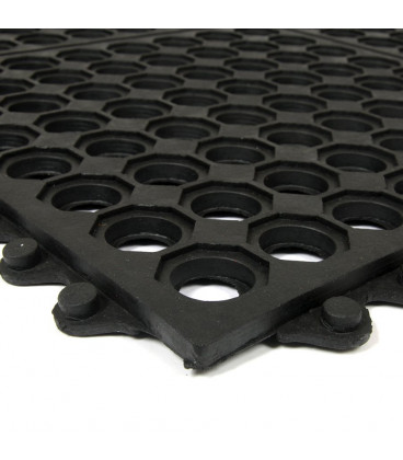 Modulární gumová protiúnavová rohož s otvory - 91 x 91 x 1,2 cm