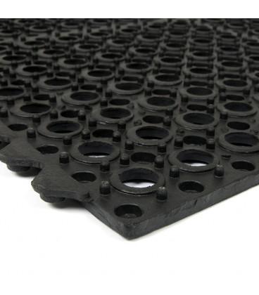 Modulární gumová protiúnavová rohož s otvory - 91 x 91 x 1,2 cm