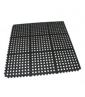 Modulární gumová protiúnavová rohož s otvory - 91 x 91 x 1,2 cm