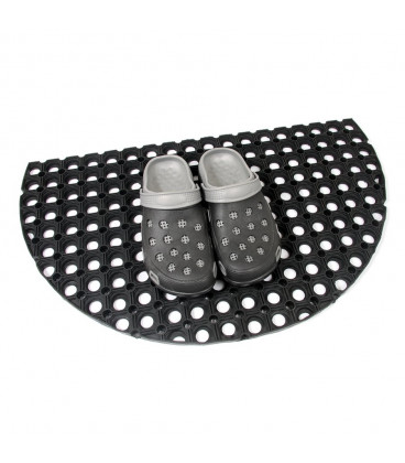 Gumová vstupní čistící půlkruhová rohož Honeycomb - 75 x 45 x 2,2 cm