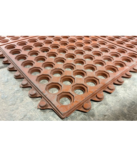 Modulární gumová protiúnavová červená gastro rohož - 91 x 91 x 1,2 cm
