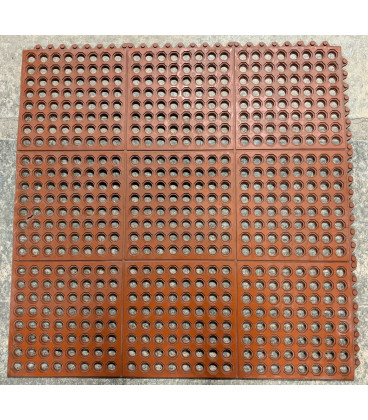 Modulární gumová protiúnavová červená gastro rohož - 91 x 91 x 1,2 cm